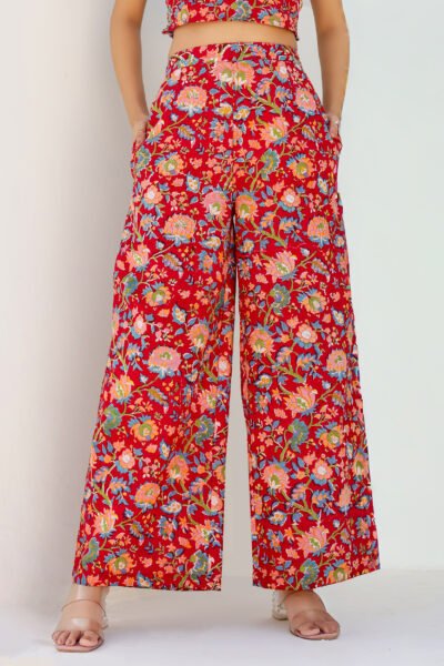 Handloom Cotton Co-ord Set for Women – Cherry Crush